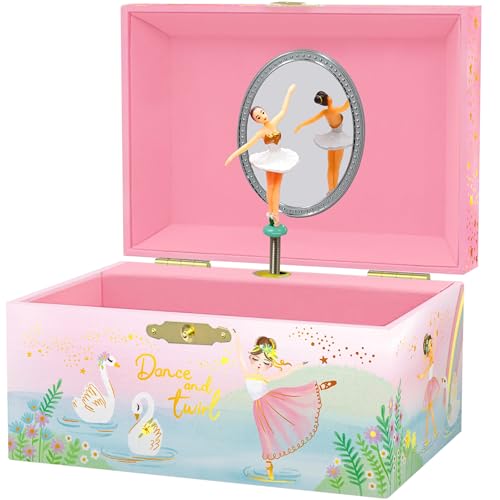 Giggle & Honey® Musical Ballerina Jewelry Box for Girls - Kids Music Box with Spinning Ballerina, Ballet Birthday Gifts fo...