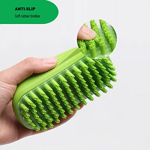 Metopets Rubber Curry Brush for Short Haired Dogs, Soft Curry Comb with Removable Screen, Silicone Pet Brush, Use Wet as B...