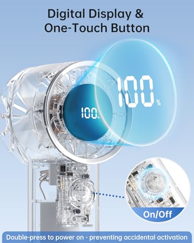 TriPole Portable Fan Mini Handheld Turbo Fan for Travel, 20H Max Cooling Time, 1-100 Speeds Rechargeable Battery Fans with...