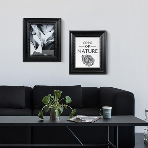 Fisnish 8x10 Picture Frame, Table Top or Wall Mount, Black, 1 Pack