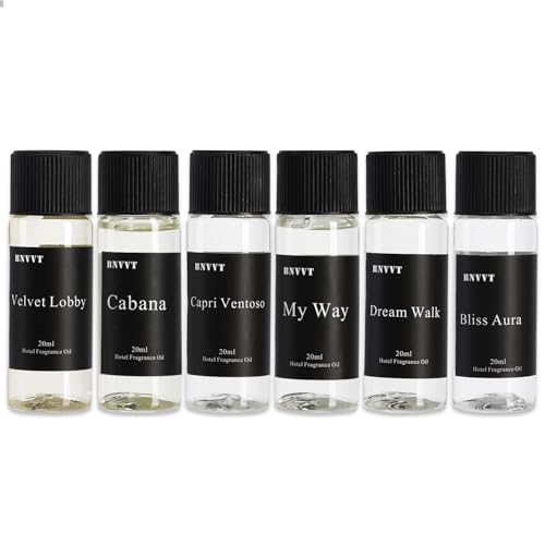 BNVVT Hotel Diffuser Oil Fragrance Oil Set (6 x 20ml) – Luxury Aroma Oils for Diffuser, Inspired by Iconic 5-Star Hotels –...