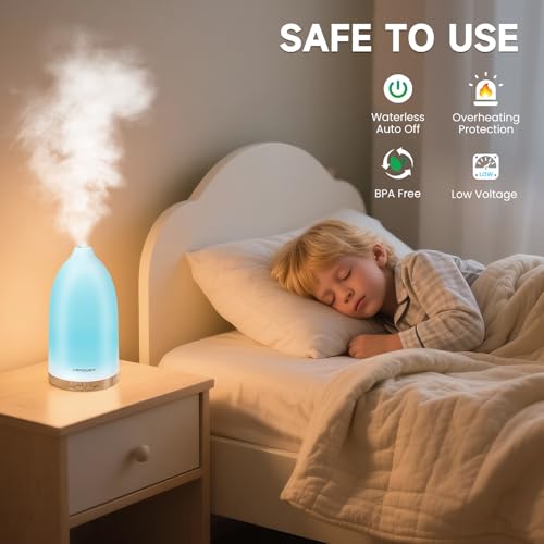 URPOWER Essential Oil Diffuser with 7 LED Color Changing Lights, Timer & Auto-Off - Ultrasonic Aromatherapy Fragrant Oil H...