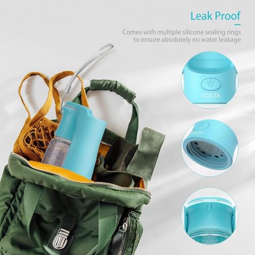 SOICTA Portable Dog Small Animals Water Bottle for Walking 19 OZ or 12 OZ Pet Water Bottles for Puppy Medium Large Dogs Li...