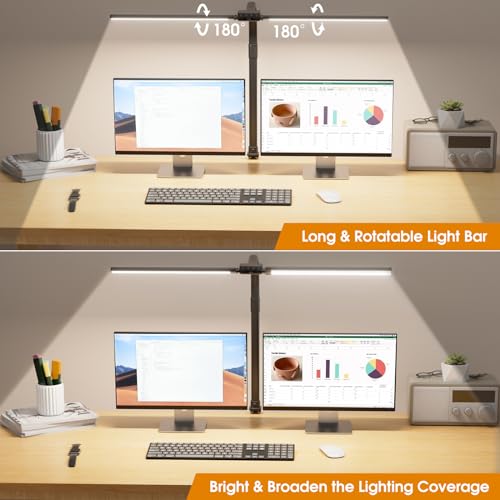SIBRILLE LED Desk Lamp for Home Office - Dimmable Computer Desk Light with Clamp, Modern Architect Task Lamp with Color Ch...