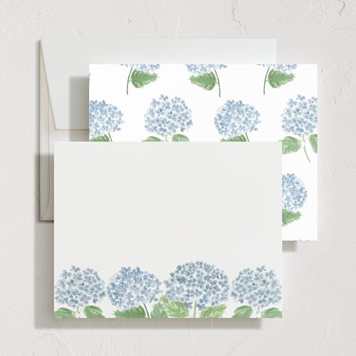 Minted Hydrangea Love Stationery Cards, 10 Count, Blank Cards and Envelopes For Thank You Notes, Invitations & Handwritten...