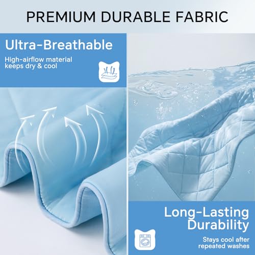 Luciphia Premium Cooling Dog Blanket for Small Medium Dogs Q-max>0.4 Washable Self-Cooling Cat Pet Mat Puppy Breathble Cal...