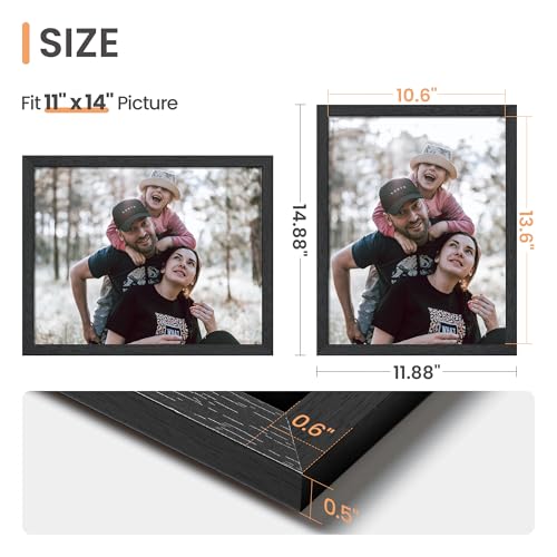 upsimples 11x14 Picture Frame, Wall Gallery Photo Frames with Engineered Wood, Black 1 Pack