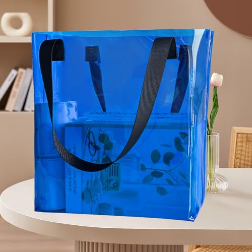 TotePrint Beach Bag Waterproof Clear Tote Bag12.2"x11.81"x4.33" Sandproof with Handles, Heavy Duty PVC for Pool & Travel
