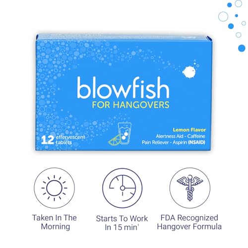 Blowfish for Hangovers - Fast Hangover Relief in 15 Minutes | FDA-Recognized Formulation | Headache Relief, Energy, and Hy...