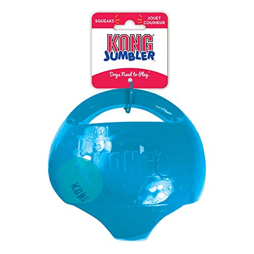 KONG Jumbler Ball - Interactive Toy for Dog & Puppy Playtime - Fetch Toy with Tennis Ball - Dog Supplies for Engaging Play...