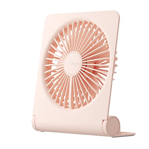 JISULIFE Small Desk Fan, Portable USB Rechargeable Fan, 160° Tilt Folding Personal Mini Fan with 4500mAh Battery, Strong W...
