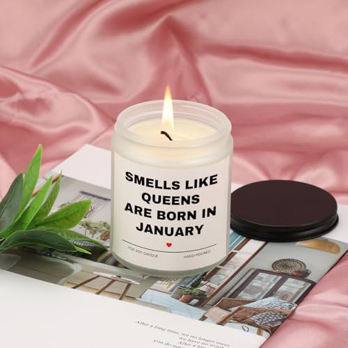 Aremdys Birthday Gifts for Women, January Candle for Queens are Born in January, 20th 30th 40th 50th Happy Bday Gifts Idea...