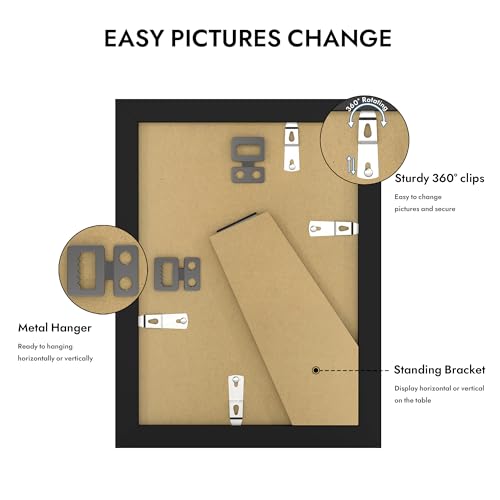 Hongkee 5x7 Picture Frame with Glass, Display Pictures 4x6 with Mat or 5 x 7 without Mat - Wall and Tabletop, 5 by 7 Photo...