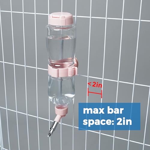 VANNON 17oz Small Animal Water Dispenser for Crate, Parrots Water Bottle for Cage, Chewproof Pet Water Bottle for Rabbits,...