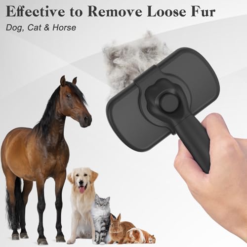 Dipoo Self Cleaning Shedding Brush - Skin Friendly Grooming Tool for Dogs, Cats, and Puppies, Deshedding and Hair Removal ...