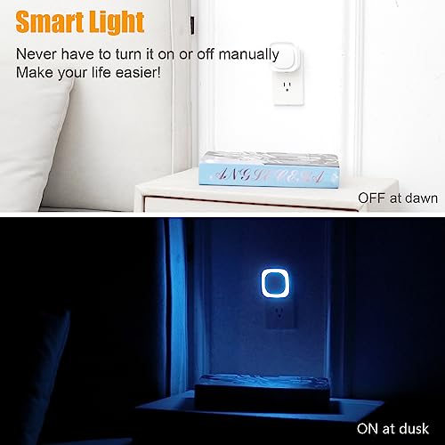 YUNLEX 2 Pack Azure Night Light, Crisp Modern Glow with Dimmable Soft Light & Indirect Reflection, Auto Dusk to Dawn Senso...