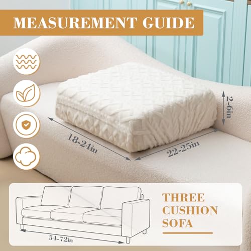 Gilprop 3 Pcs Couch Cushion Covers for Sofa Stretch Jacquard Cable Knit Seat Cover Washable Sofa Slip Covers with Elastic ...