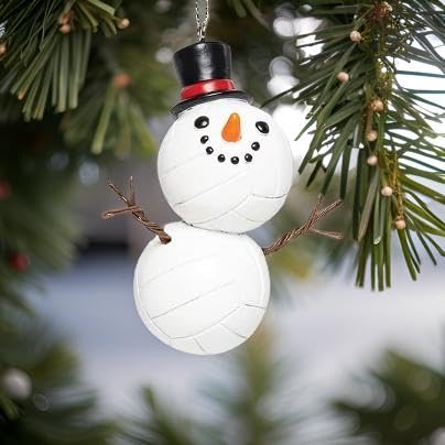 The Bridge Collection Volleyball Snowman Ornament - Unique and Fun Volleyball Smiling Snowman Christmas Tree Ornament - Ke...