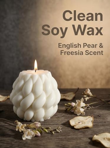 Hyznengu Knot Ball Soy Wax Candle- Large Handmade Pillar Scented Elegant Bubble Aesthetic Candle, Housewarming Wedding Bir...
