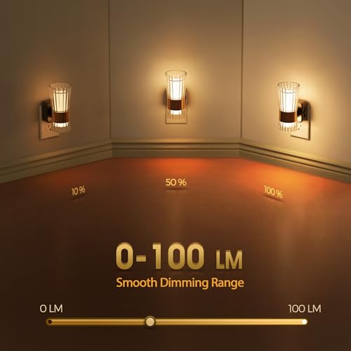 Briignite Night Light, Night Lights Plug into Wall, Soft White LED Nightlight for Kids, Adjustable Brightness 0-100LM, Dus...