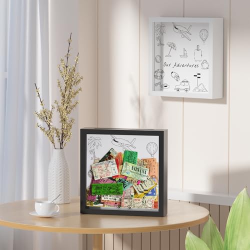 Jackma Travel Tickets Collection Shadow Box Frame, Funny Display Box for Collecting Tickets of Sporting Travelling Events...