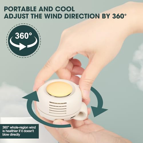 enterlent Portable Silent Mini Bladeless Electric Fan,Mini Whirlwind Fan for Waist Clip Fan(3-Speed),Hands-Free Neck Fan s...