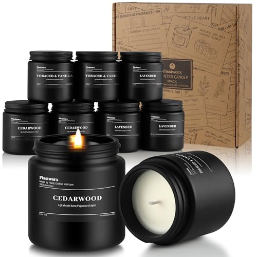 9 Pack Scented Candles Set Gifts for Men,Aromatherapy Candle Set with Scents (Vanilla/Lavender/Cedarwood) - Gift for Dad, ...