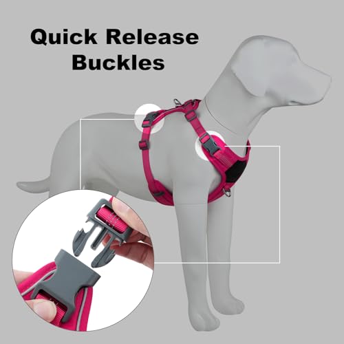 Plutus Pet No Pull Dog Harness, Release at Neck, Soft Padded, Reflective Adjustable Dog Vest Harness for Small, Medium, La...