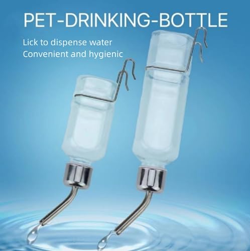 2 Pcs Pet Cage Water Bottle No Drip Small Animal Water Bottle, Hanging Waterer for Rabbit, Guinea Pig, Hedgehog, Squirrel,...