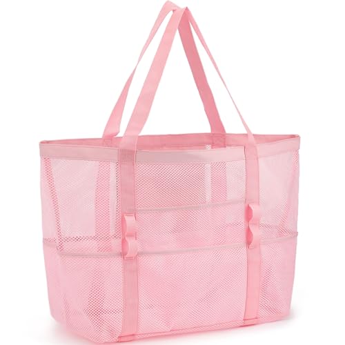 GYEUKHAM Mesh Beach Bag - Large Beach Tote Bag with Multiple Pockets for Family Beach Bag for Toys & Vacation Essentials