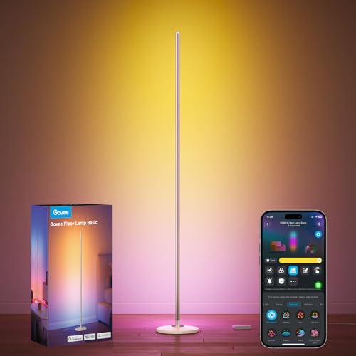 Govee RGBIC Floor Lamp Basic, LED Corner Lamp Works with Alexa, 1000lm Modern Floor Lamp with Music Sync and 16 Million DI...