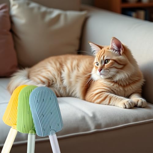 Cat Brush,2-in-1 Soft Cat Brush,Pet Brushes for Shedding,Soft Comb,Cat Brush for Shedding,Short or Long Haired Cats,Pet Gr...