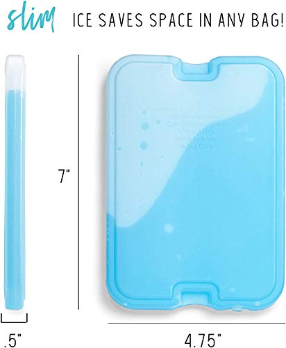 Cool Coolers by Fit & Fresh 4 Pack XL Slim Ice Packs, Quick Freeze Space Saving Reusable Ice Packs for Lunch Boxes or Cool...