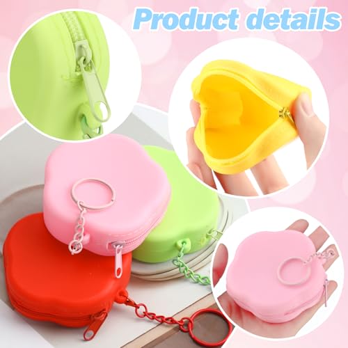 Sunnymove 24 Pack Flower Silicone Coin Purse Mini Zipper Pouch Bag, Small Change Wallet for Women Girls, Cute Party Favor ...