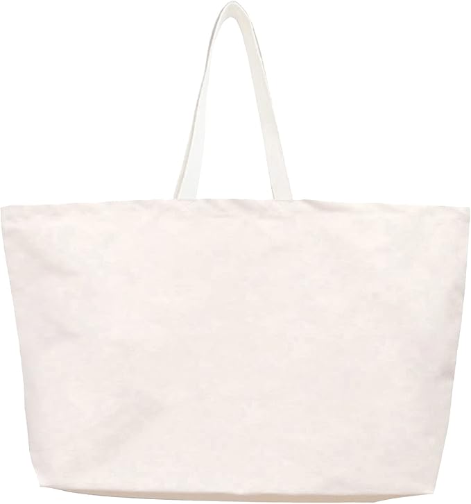 LLYLIU Large Canvas Tote Bag-Extra Big Shopping Beach Totes Bags Reusable Largest Grocery Plain Solid Bag 28"x8"x16"