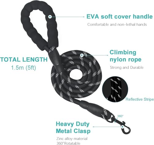 No Pull Dog Harness for Medium Dog with Dog Leash Adjustable Reflective Pet Vest with Front Clip Padded Harness and Lead S...