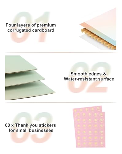 7x5x2 Inch Small Shipping Boxes, Pack of 50 Colored Cardboard Boxes, Cute Mailing Packaging Box for Gift