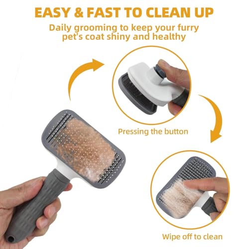 KUEIOX Dog Brush for Shedding,9 PCS in One Pet Slicker Hair Brush Kit with Pet Nail Clipper and File - Dog Cat Grooming De...
