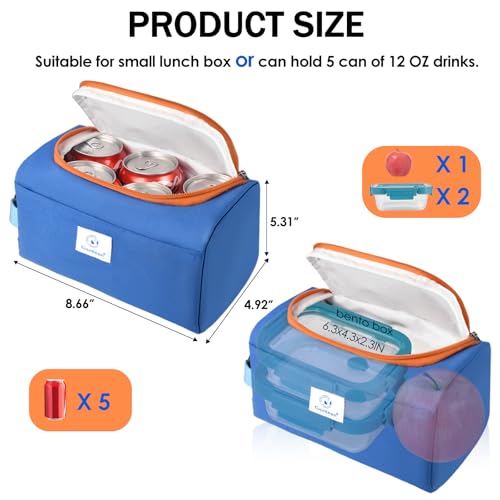 Genteen Lunch Bag Kids,Small Cooler Bag with Ice Packs,Freezable Lunch Bag/Snack Bag,Insulated Bag Reusable, with Zip Clos...