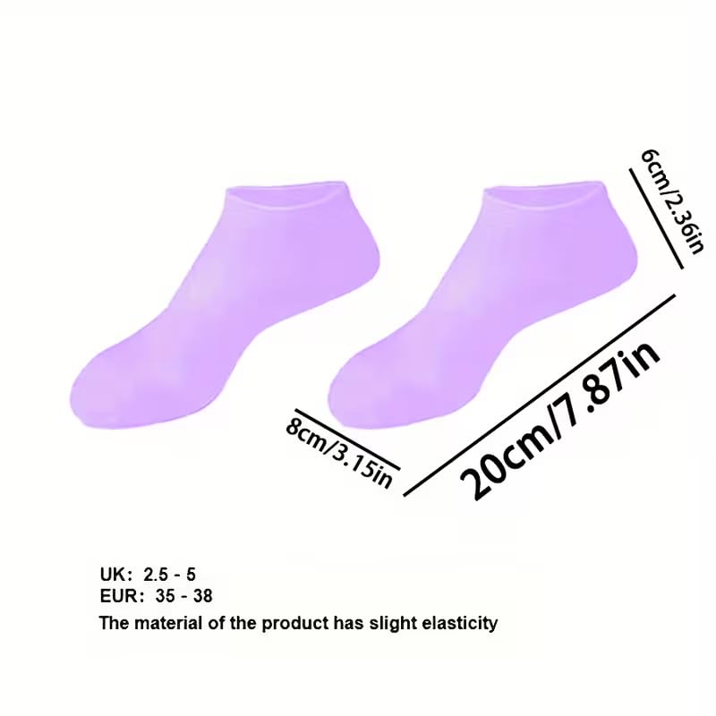 1Pair Silicone Socks for Dry Cracked Feet, Women's Foot Socks for Moisturizing, Cracked Heel