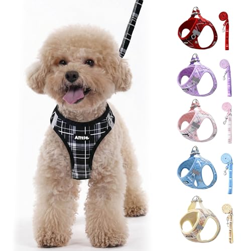 AIITLE Dog Harness Leash Set for Medium Dogs, Step in No Choke Reflective Adjustable Vest Harness with Leash, Breathable P...