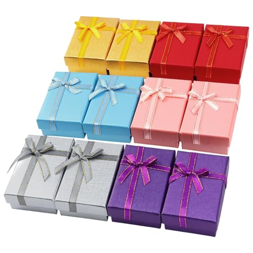 WATMTIN 12 Pcs Small Jewelry Gift Boxes, 3.1 x 1.9 x 1 Inch Small Empty Gift Boxes Set for Earrings Rings Necklaces, Jewel...