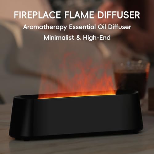 YALEDI Essential Oil Diffuser, Fireplace Flame Fire Oil Diffuser, 250ml Cool Mist Aromatherapy Humidifier, Scent Diffuser ...
