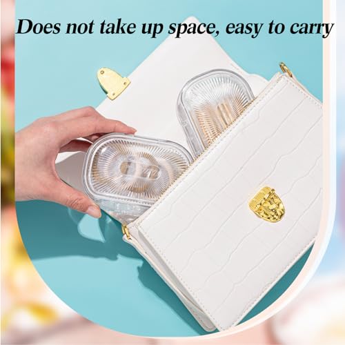 Kigley 4 Pcs Hair Tie Container Small Portable Travel Cotton Swab Holder Flosser Dispenser with Lid Plastic Box Beads Stor...