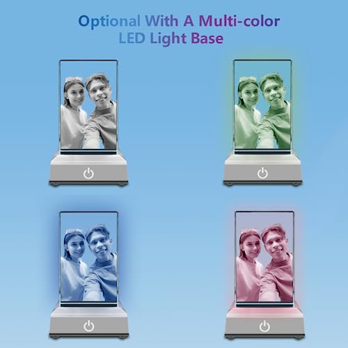 HAN'S LASER Personalized 3D Crystal Photo Cube, Custom Picture Gift for Mother's Day, Birthday, Wedding Memorial, Valentin...