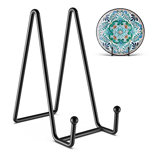 3 Pack 6 Inch Plate Stands for Display Picture - Vinyl Table Top Display, Decorative Metal Frame Holders for Book , Photo ...