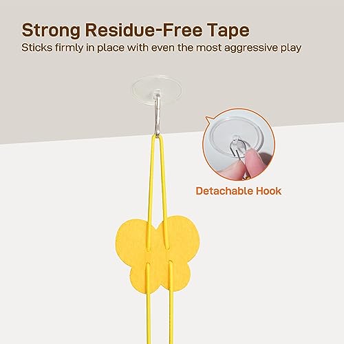 Potaroma Interactive Cat Feather Toys 5 Pcs, Cat Teaser Retractable Hanging Indoor Kitten Play Chase Exercise, Mental Phys...