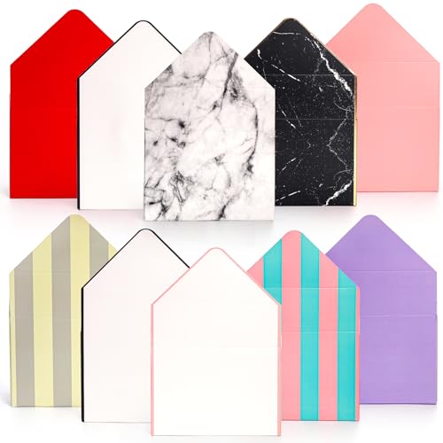 Elsjoy Set of 10 Florist Bouquet Envelope Boxes, 10 Styles Flower Bouquet Packaging Gift Paper Boxes for Wedding, Valentin...