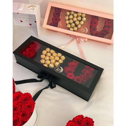 UNIKPACKAGING “I Love You” Flower Gift Letter Shaped Fillable Box, with Plastic Liner, Size 22″ x 8″ x 4″ inch, for Luxury...