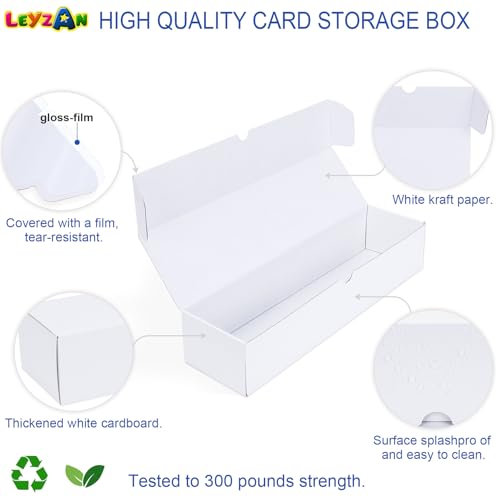 Leyzan Trading-Card Storage Box, 8-Pack • 1000 Count Corrugated Cardboard Storage Box with dividers & labels for TCG/Magi...